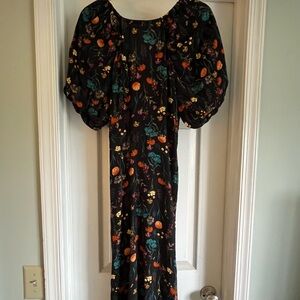 a new day Black Dress with Colorful Floral Design